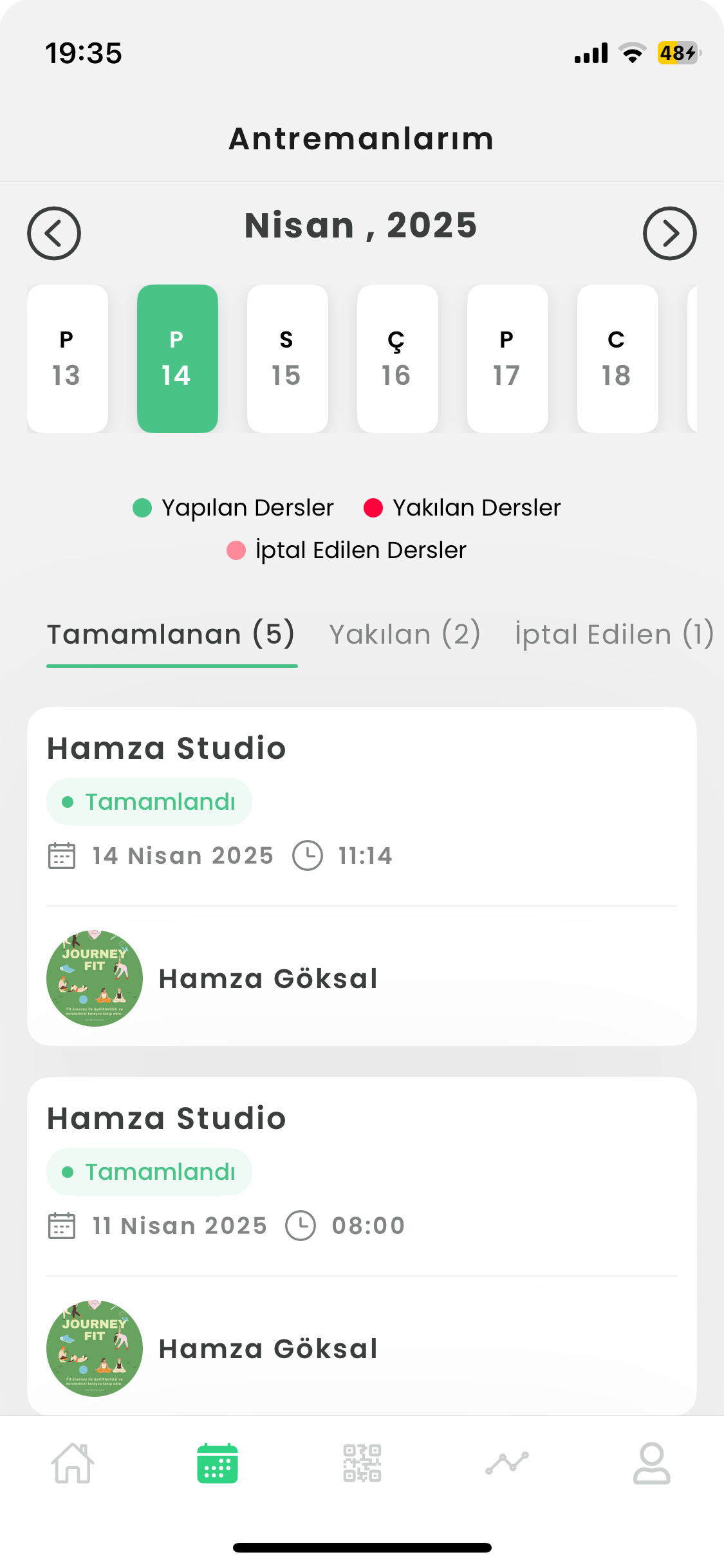Antrenman Takip Ekranı